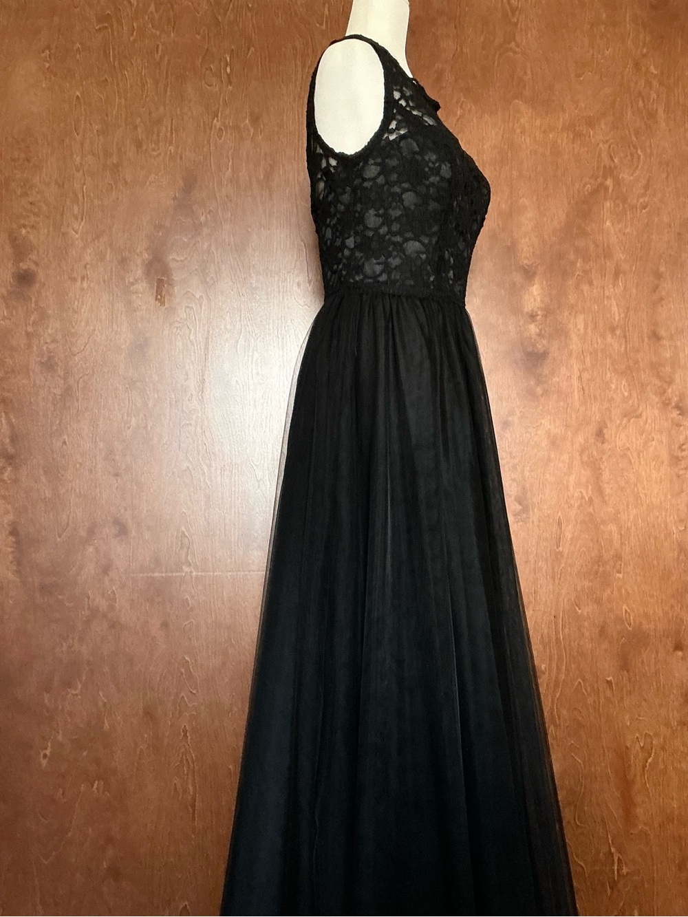 Morilee by Madeline Gardner Long Formal Gown Dress Size 12 Black Elegant Luxury - Picture 8 of 16
